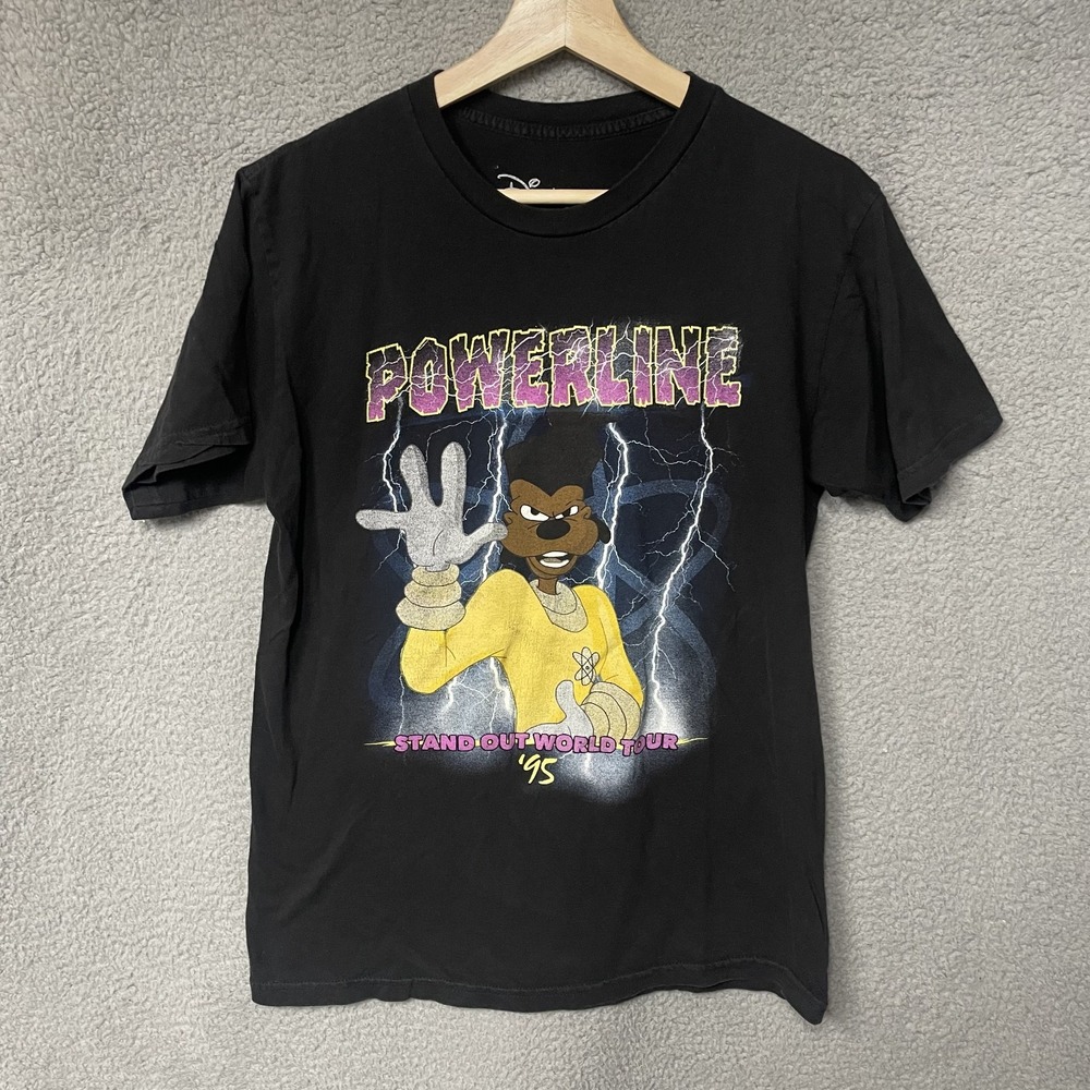 Disney Powerline Shirt Mens M Medium Black Stand Out World Tour 1995 Movie Tee